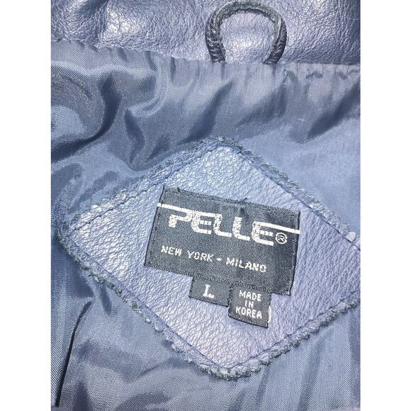 Vintage Pelle Studio Leather Jacket Mens Large Gray Bomber Coat *Missing buttons - Picture 4 of 9